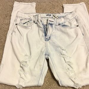 VIP Women's White Ripped Skinny Jeans